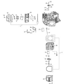Kohler Kt740-3027 Head And Valve And Breather Diagram and Parts List for Z-FORCEL60 (17ASDALD009-17BSDALD010)(2015) Cub Cadet Lawn Tractor